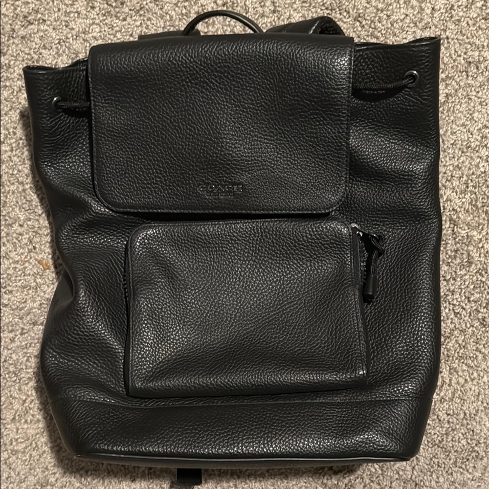 Coach Black Backpack with Minimalist Design
